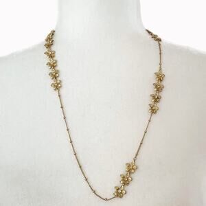Goldtone Floral Layering Necklace